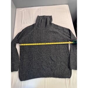 North River Women Gray Licorice Pointelle Knit Turtleneck Sweater NRL9066 Medium